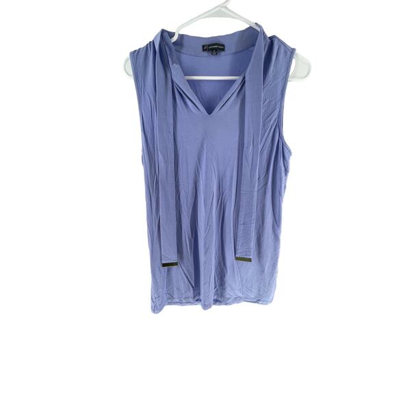 Adrianna Papell Periwinkle Blue Sleeveless Tie Neck Top Women's Size Medium - Picture 1 of 6